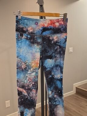 Galaxy Print Leggings - Blue Multi